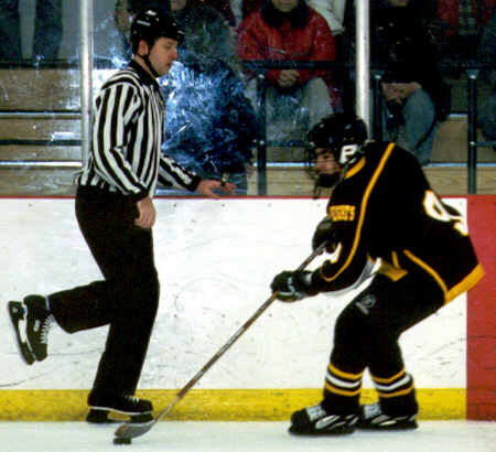 Lee Allen dodges a referee.