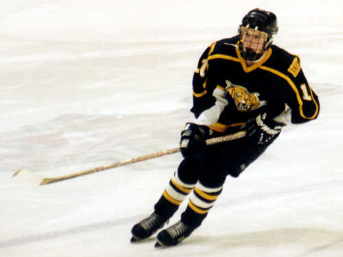 Joe Ross glides across the ice.