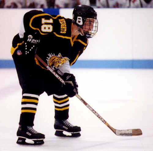 Mike Ruflin is ready for a faceoff.