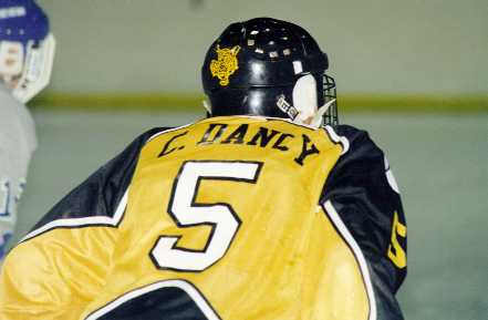 Chuck Dancy waits for the puck to drop