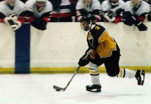 Mike Turner crosses the blueline