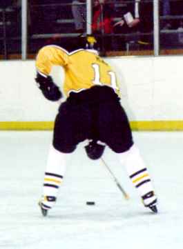 Owen May tees up a slapshot