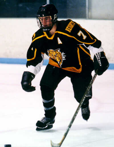 Sean Clark controls the puck.